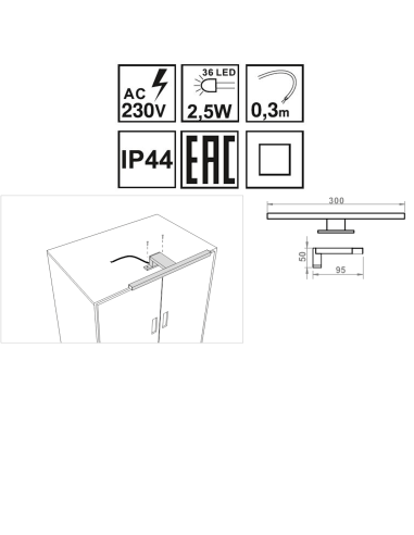ALA 30 IP44 CROMATA | Lampada per bagno |