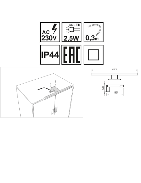 ALA 30 IP44 CROMATA | Lampada per bagno |
