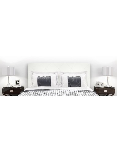 Testiera in Ecopelle | Bianco | Rombo | 160X60 |