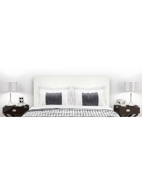 Testiera in Ecopelle | Bianco | Rombo | 160X60 |