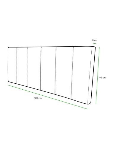 HEADBOARD | Faux leather Backrest | Color: Black | Striped Stitching | Dimension: 180X80