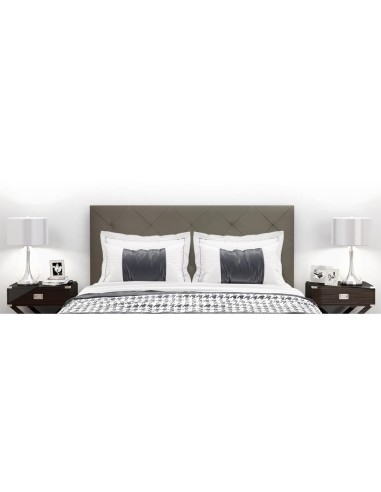 HEADBOARD | Faux leather Backrest | Color: Elephant | Diamond Stitching | Dimensions: 160X60