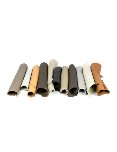 CLASSIC | SET 1 kg Real Leather Scraps | Mixed Classic Colors | Mixed Dimensions