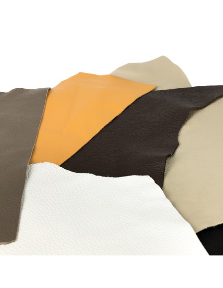 CLASSIC | SET 1 kg Real Leather Scraps | Mixed Classic Colors | Mixed Dimensions