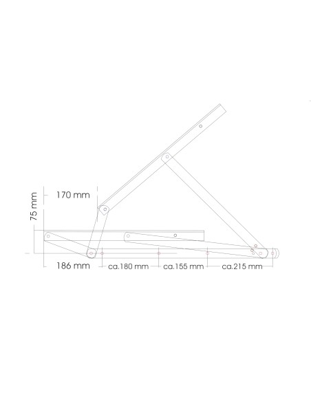 ALZARETE letto MATRIMONIALE | Meccanismo sollevamento Letto Contenitore | KIT COMPLETO: 2 Trapezi + 2 Pistoni + 4 Clips+ Viti...