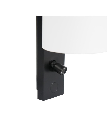 KINKIET BLACK AND WHITE | LED Lamp + Adjustable Reading Spotlight | Light: Natural | Voltage: 12 V