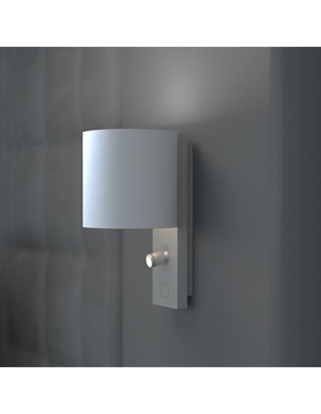 KINKIET ALUMINUM AND WHITE | LED Lamp + Adjustable Spotlight | Light: Natural | Voltage: 12V