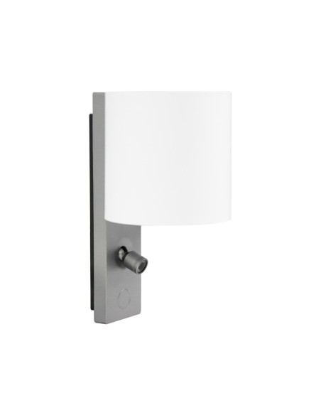 KINKIET ALUMINUM AND WHITE | LED Lamp + Adjustable Spotlight | Light: Natural | Voltage: 12V