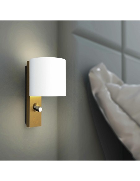 KINKIET GOLD AND WHITE | LED Lamp + Adjustable Spotlight | Light: Natural | Voltage: 12V