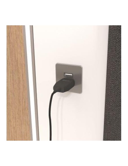 SQUARE USB CHARGER | Double recessed USB port | Color: Aluminum | USB Charger | Voltage 12V
