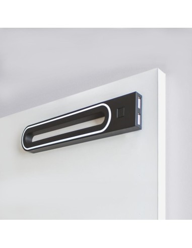 GABI R/USB BLACK | LED Lamp with double USB charger | Lamp: Black | Light: Natural | Voltage: 12V