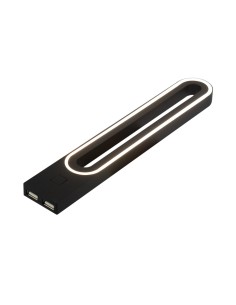 GABI R/USB BLACK | LED Lamp with double USB charger | Lamp: Black | Light: Natural | Voltage: 12V 2