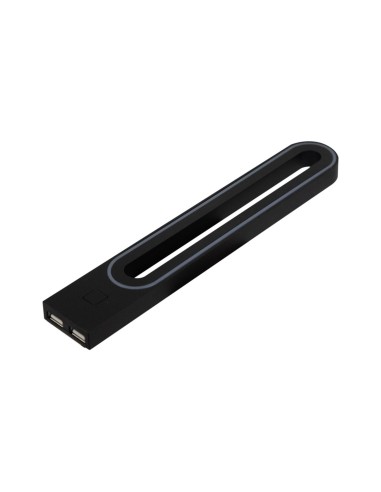 GABI R/USB BLACK | LED Lamp with double USB charger | Lamp: Black | Light: Natural | Voltage: 12V