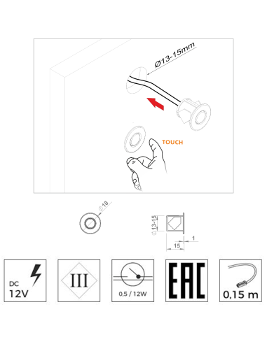 TOUCH SWITCH WITH DIMMER WHITE | Touch switch with dimmer function | Light intensity modulator