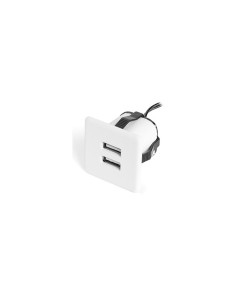 USB/S CHARGER SQUARE | Double recessed USB socket | Color: White | USB Charger | Voltage 12V
