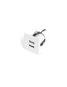 USB/S CHARGER SQUARE | Double recessed USB socket | Color: White | USB Charger | Voltage 12V