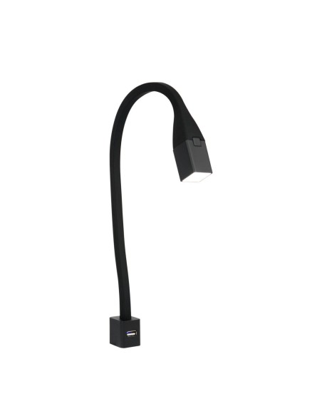 FLEXI/Q USB BLACK | Flexible LED Lamp with USB port | Lamp: Black | Light: Cool | Voltage: 12V