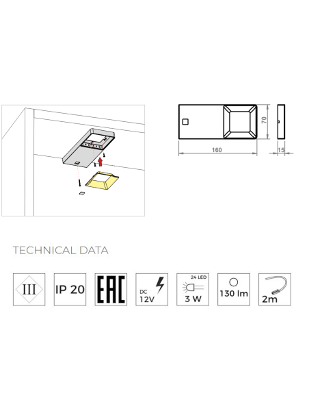 QUAD 2 ANTRACITE | Lampada LED per cucina |