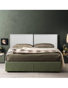 Testiera in Ecopelle | Singola | 80X60 | Righe | Bianca | Letto singolo | 2