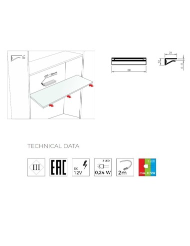 ZETA LINE | Clip LED per mensola |