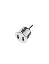 USB/R ROUND USB CHARGER | Double recessed USB socket | Color: Aluminum | USB Charger | Voltage 12V