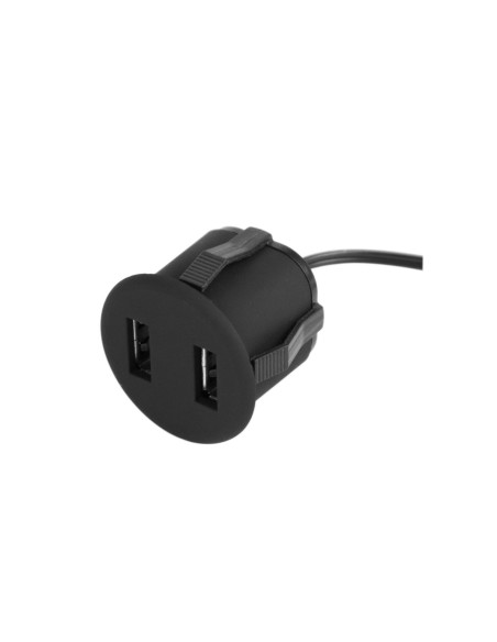 USB/R CHARGER NERA ROTONDO | Doppia presa USB ad incasso | Caricatore USB |