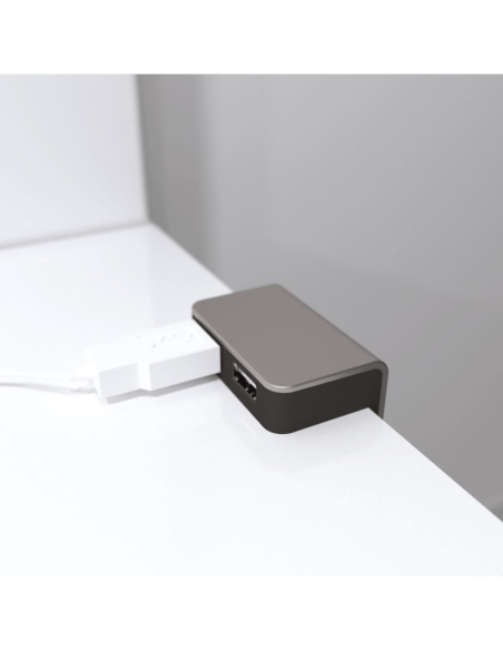 USB/T CHARGER BLACK/ALUMINUM | Double surface-mounted USB socket | Color: Black/Aluminum | USB Charger | Voltage 12V