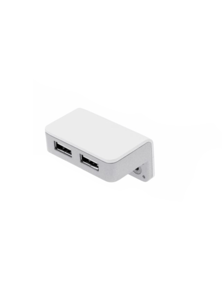USB/T CHARGER BIANCO/ALLUMINIO | Doppia presa USB da appoggio | Caricatore USB |
