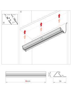 LM PIR PROFILE | LED Profile with PIR motion sensor | Lamp: Aluminum | Light: Natural | L. 50 cm | Voltage: 12V 2