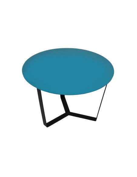Tavolino ALADIN | Colore: Petrolio | Top in Metallo | Dimensione Base: 60x68 cm | Altezza: 40 cm