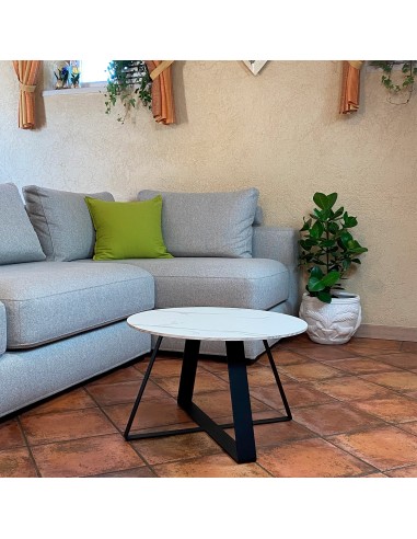 Tavolino KIMBA | Marmo Bianco | Dimensione Base: 61 cm | Altezza: 37 cm