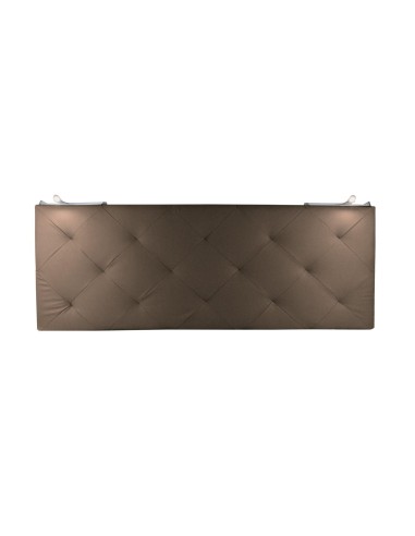 TESTIERA | Spalliera in Ecopelle con 2 Lampade a Led Touch | Colore Elephant | Cuciture Rombi | Dimensioni L.160 H.60