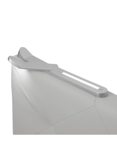 TESTIERA | Spalliera in Ecopelle con 2 Lampade a Led Touch | Colore Grigio | Cuciture Rombi | Dimensioni L.160 H.60 |