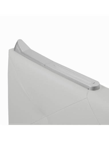 TESTIERA | Spalliera in Ecopelle con 2 Lampade a Led Touch | Colore Grigio | Cuciture Rombi | Dimensioni L.160 H.60 |