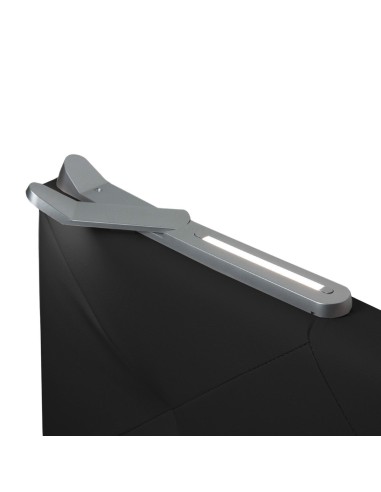 TESTIERA | Spalliera in Ecopelle con 2 Lampade a Led Touch | Colore Nero | Cuciture Rombi | Dimensioni L.160 H.60 |