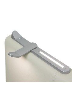 TESTIERA | Spalliera in Ecopelle con 2 Lampade a Led Touch | Colore Surf Ice | Cuciture Righe | Dimensioni L.160 H.60 2