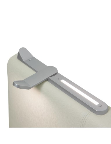 TESTIERA | Spalliera in Ecopelle con 2 Lampade a Led Touch | Colore Surf Ice | Cuciture Righe | Dimensioni L.160 H.60 |