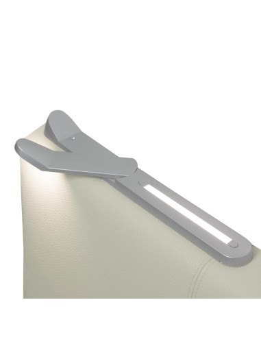 TESTIERA | Spalliera in Ecopelle con 2 Lampade a Led Touch | Colore Surf Ice | Cuciture Righe | Dimensioni L.160 H.60 |