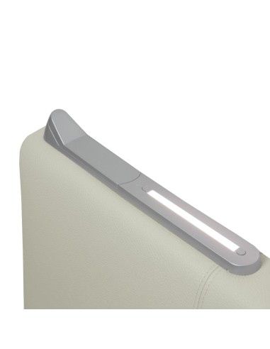TESTIERA | Spalliera in Ecopelle con 2 Lampade a Led Touch | Colore Surf Ice | Cuciture Righe | Dimensioni L.160 H.60 |