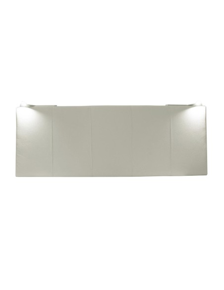 TESTIERA | Spalliera in Ecopelle con 2 Lampade a Led Touch | Colore Surf Ice | Cuciture Righe | Dimensioni L.160 H.60 |