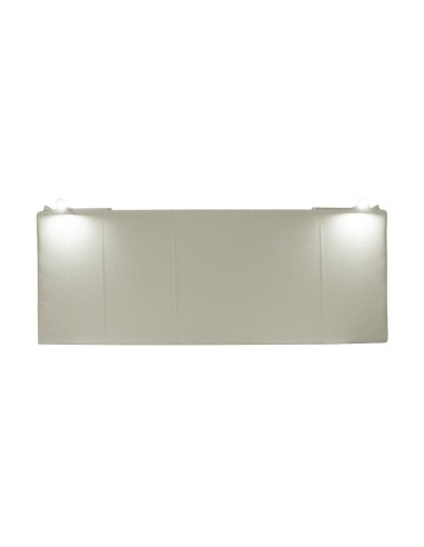 TESTIERA | Spalliera in Ecopelle con 2 Lampade a Led Touch | Colore Surf Ice | Cuciture Righe | Dimensioni L.160 H.60 |