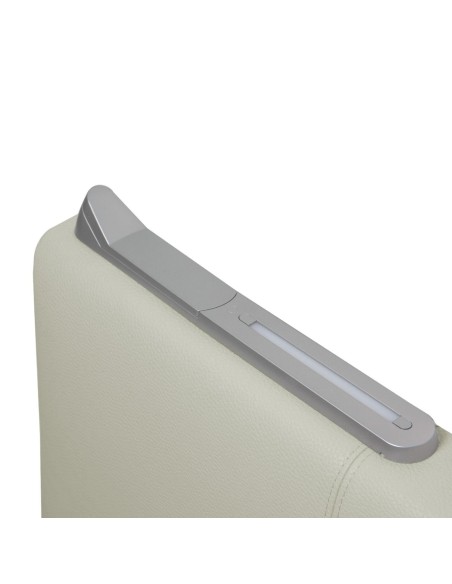 TESTIERA | Spalliera in Ecopelle con 2 Lampade a Led Touch | Colore Surf Ice | Cuciture Righe | Dimensioni L.160 H.60 |