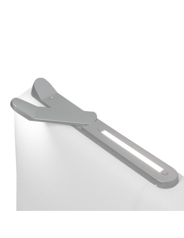 TESTIERA | Spalliera in Ecopelle con 2 Lampade a Led Touch | Colore Bianco | Cuciture Righe | Dimensioni L.160 H.60 |