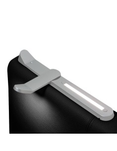 TESTIERA | Spalliera in Ecopelle con 2 Lampade a Led Touch | Colore Nero | Cuciture Righe | Dimensioni L.160 H.60 2