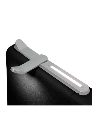 TESTIERA | Spalliera in Ecopelle con 2 Lampade a Led Touch | Colore Nero | Cuciture Righe | Dimensioni L.160 H.60 |