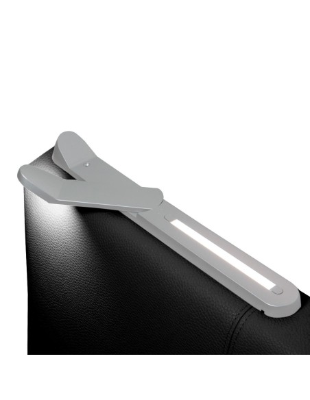 TESTIERA | Spalliera in Ecopelle con 2 Lampade a Led Touch | Colore Nero | Cuciture Righe | Dimensioni L.160 H.60 |
