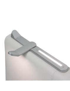TESTIERA | Spalliera in Ecopelle con 2 Lampade a Led Touch | Colore Grigio | Cuciture Righe | Dimensioni L.160 H.60 2