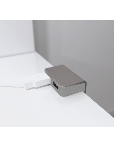 USB/T CHARGER ALLUMINIO | Doppia presa USB da appoggio | Colore: Alluminio | Caricatore USB | Voltaggio 12V