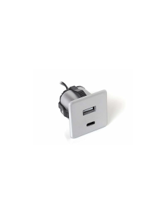 USB/S CHARGER A-C ALLUMINIO | Doppia presa USB/USBC ad incasso | Caricatore USB |