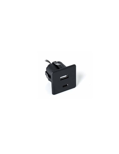 USB/S CHARGER A-C | Doppia presa USB/USBC ad incasso |  Colore: Nero | Caricatore USB | Voltaggio 12V